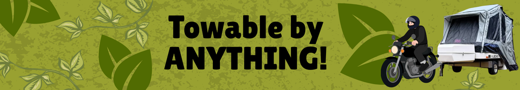 Light weight tent trailer under 500lbs. Tent trailer towable by anything. 